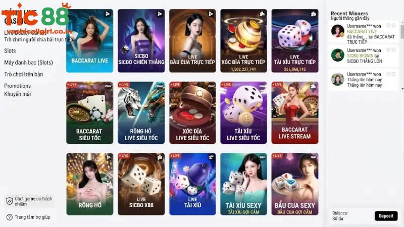 Top Trò Chơi Casino Online TIC88 Được Yêu Thích Nhất 2026
